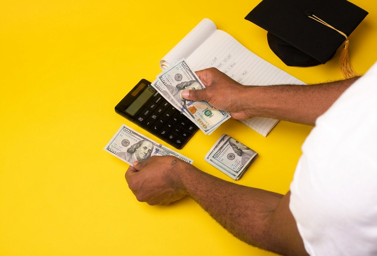 Yellow background with graduation